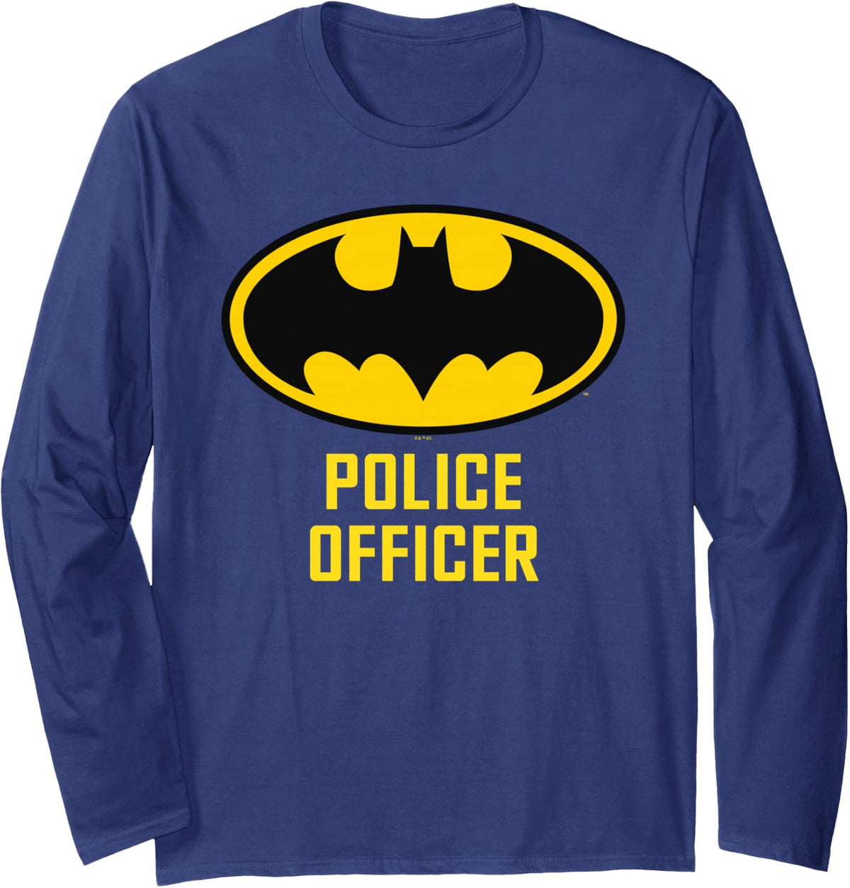 Batman Bat Police Officer Long Sleeve T-Shirt - Adult Unisex Navy Blue
