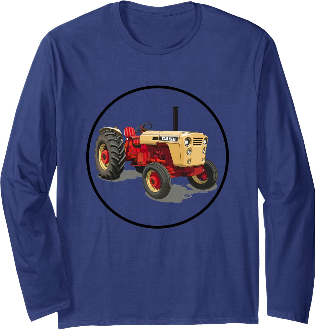 1958 Case Model 430 Vintage Tractor Long Sleeve T-Shirt - Adult Unisex Navy Blue