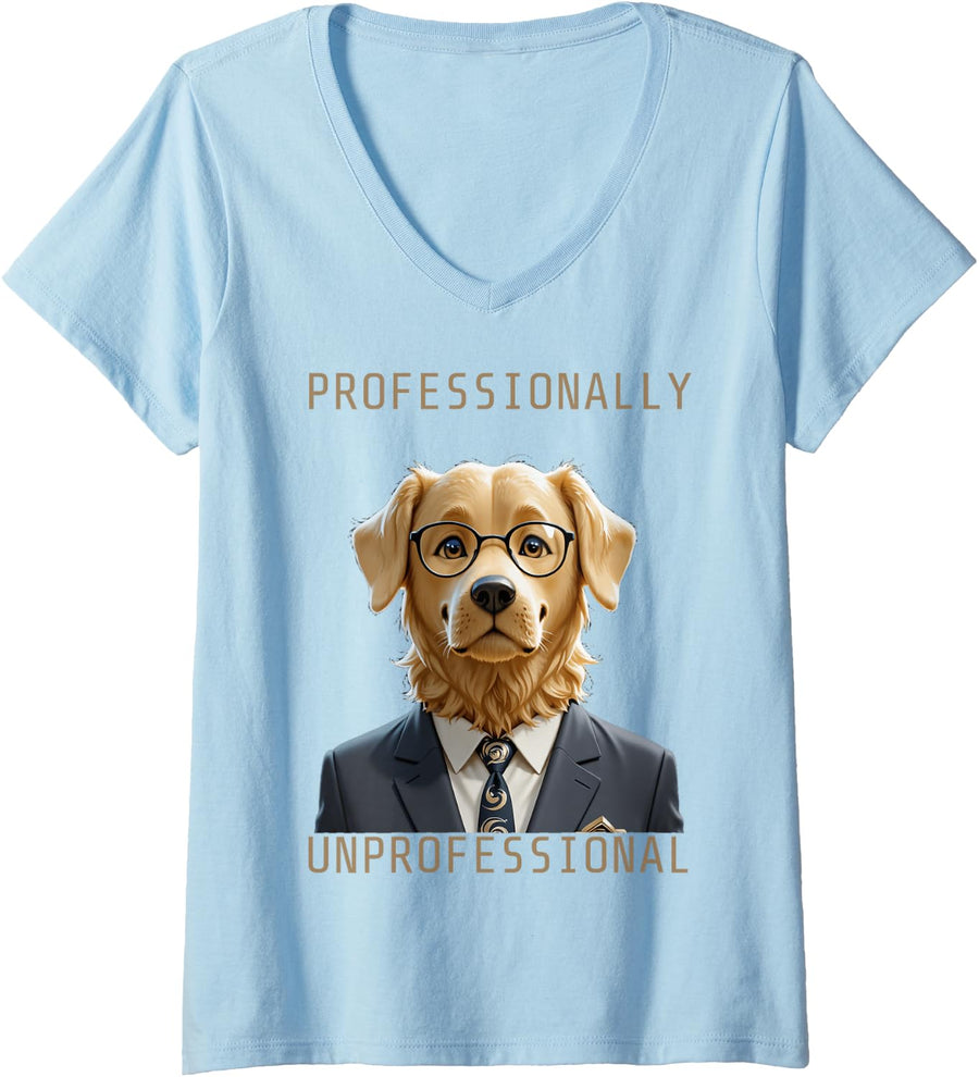 Women's Professionally Unprofessional Creative Mind V-Neck T-Shirt - Baby Blue