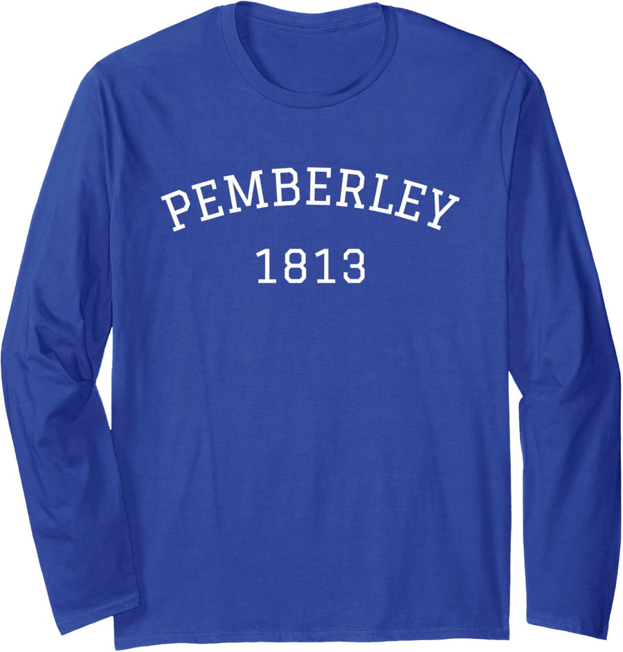 Pemberley Pride and Prejudice Jane Austen Book Lover Long Sleeve T-Shirt - Adult Unisex Royal Blue