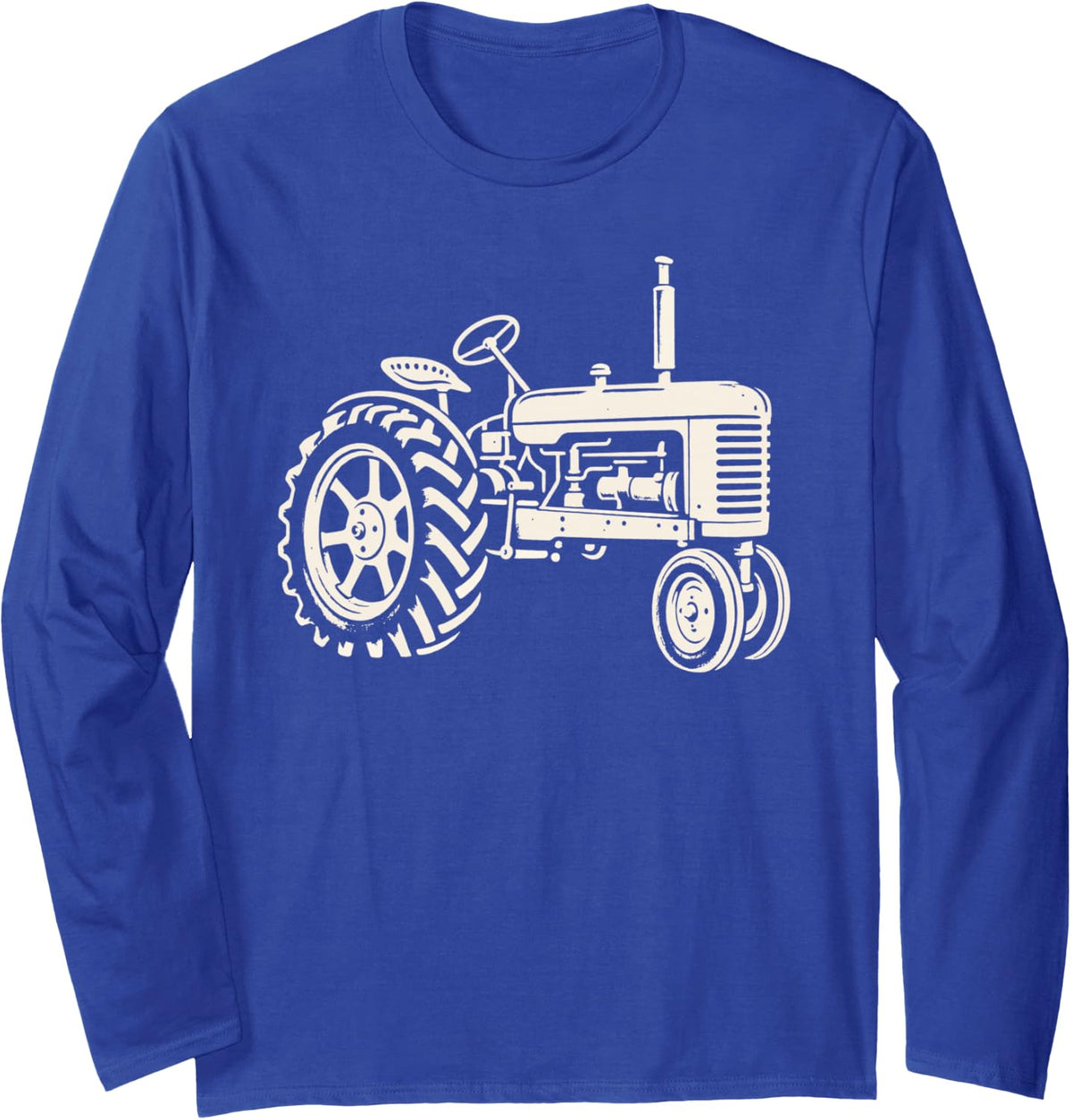 Old Tractor Vintage Farm Retro Farmer Dad Grandpa Long Sleeve T-Shirt - Adult Unisex Royal Blue