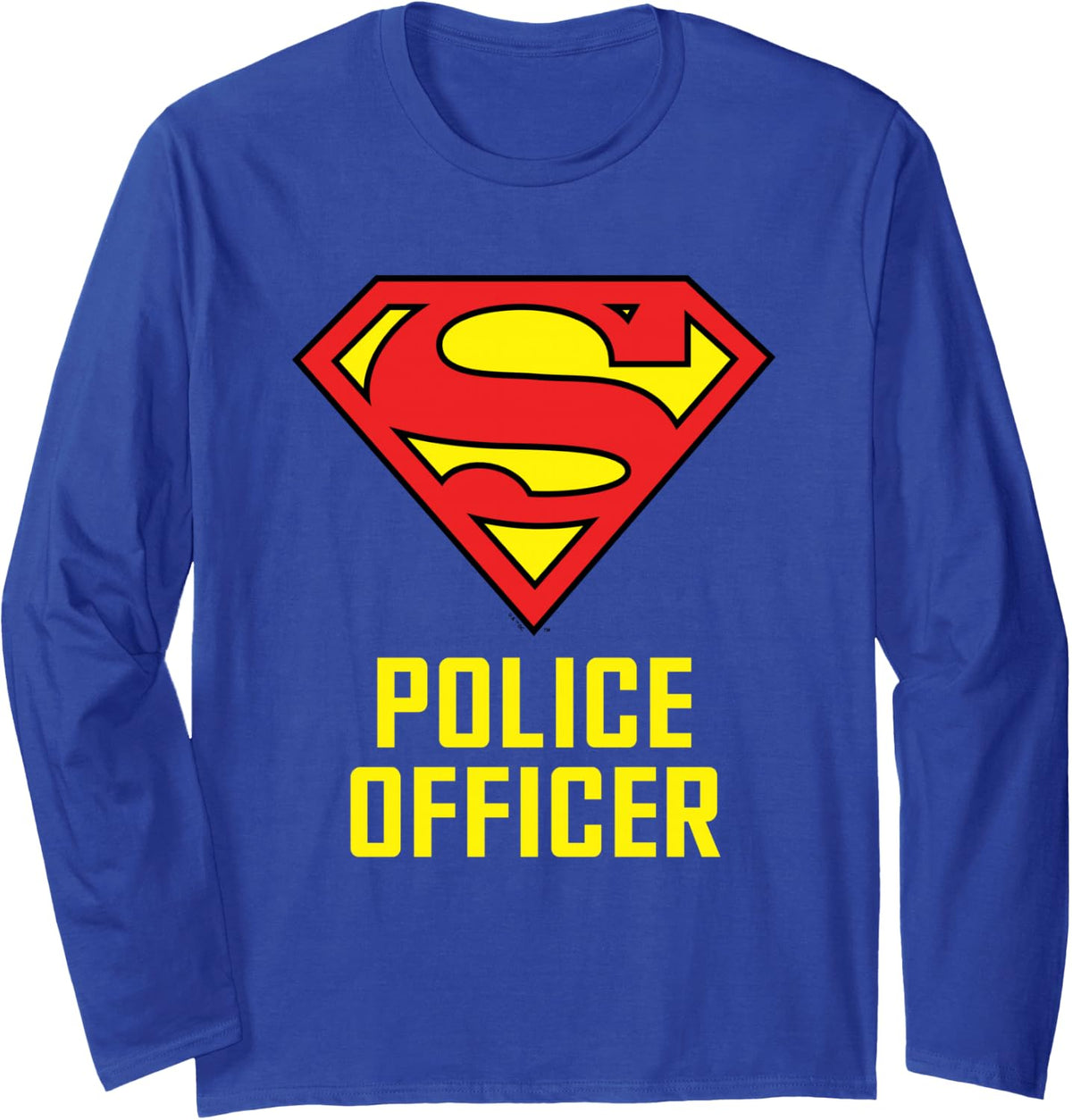 Superman Super Police Officer Long Sleeve T-Shirt - Adult Unisex Royal Blue