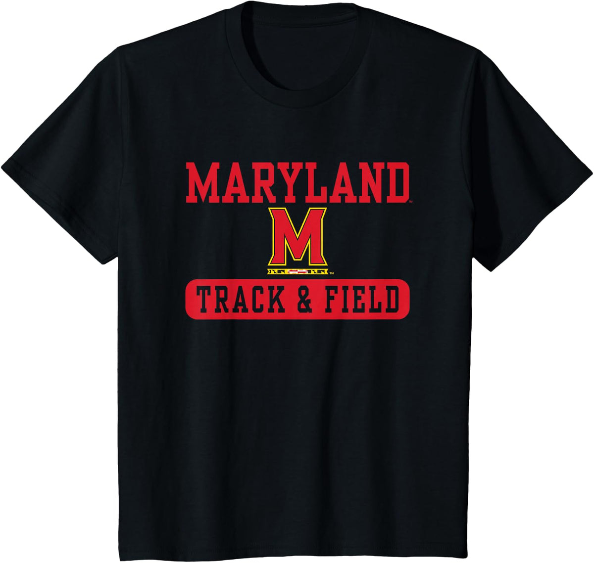 Maryland Terrapins Track & Field Logo Officially Licensed T-Shirt - Black