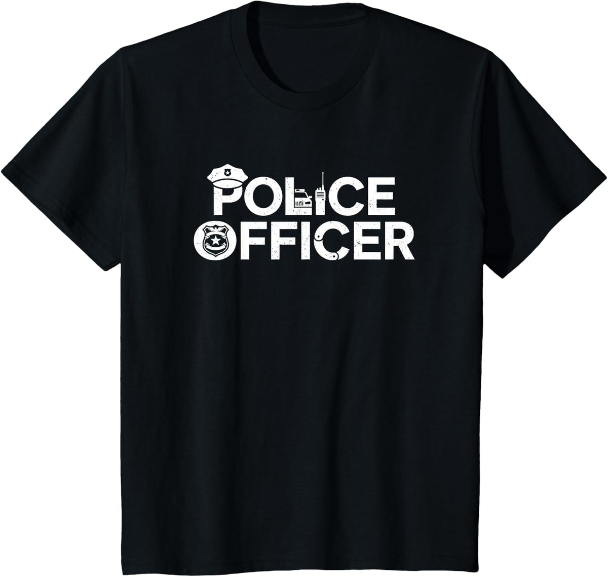 Police Officer Policeman Vintage T-Shirt - Black