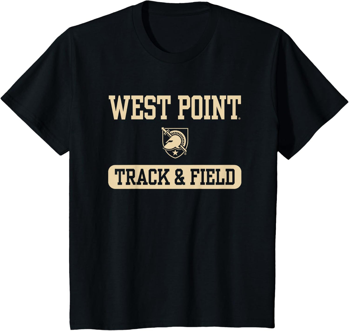 Army Black Knights Track & Field Logo Officially Licensed T-Shirt - Black