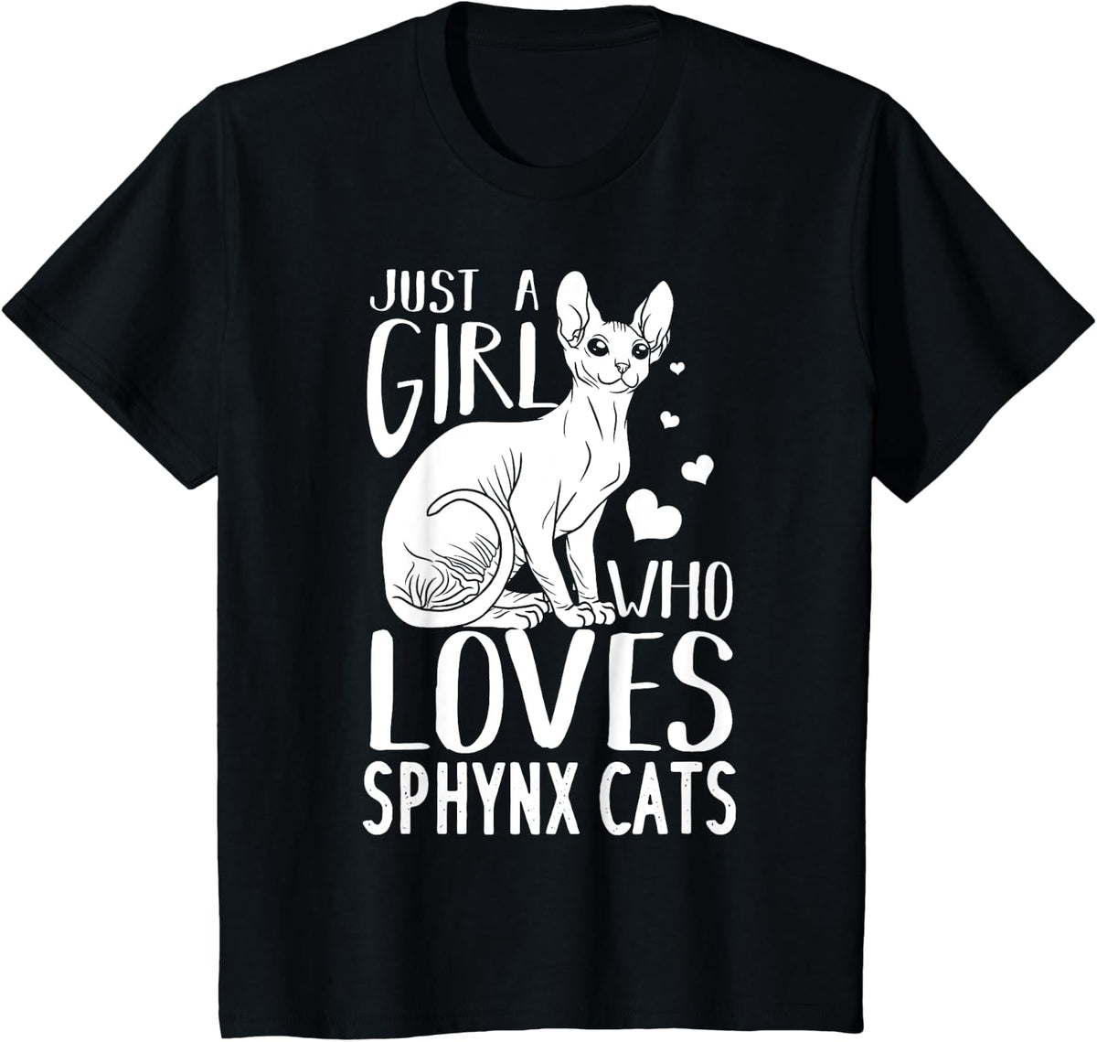 Sphynx Cat Gift Kitten Owner Lover Women Girls Kids T-Shirt - Black