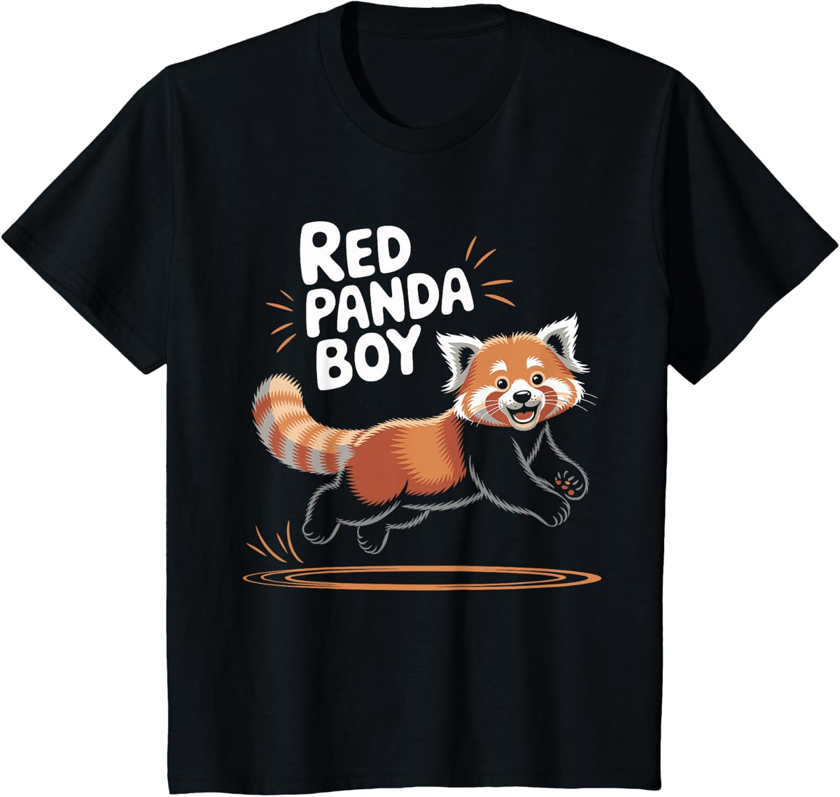 Red Panda Boy | Childrens Product Youth Kids Boys Red Panda T-Shirt - Black