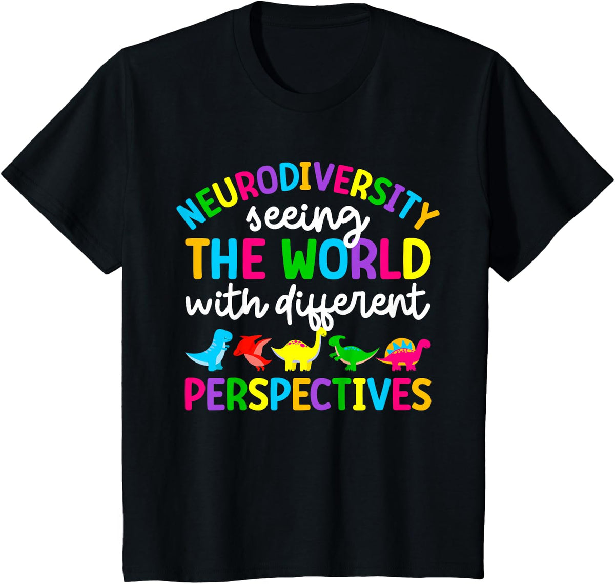 Neurodiversity Neurodivergent Autism Month T-Shirt - Black