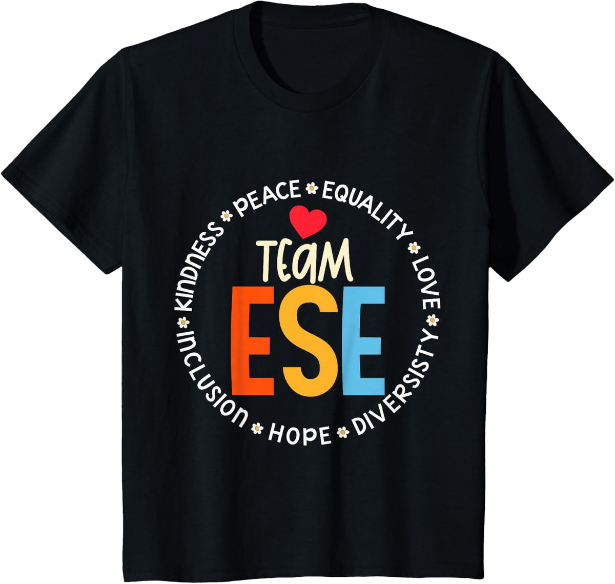 Matching First Last Day Team ESE Teacher Student Tribe T-Shirt - Black