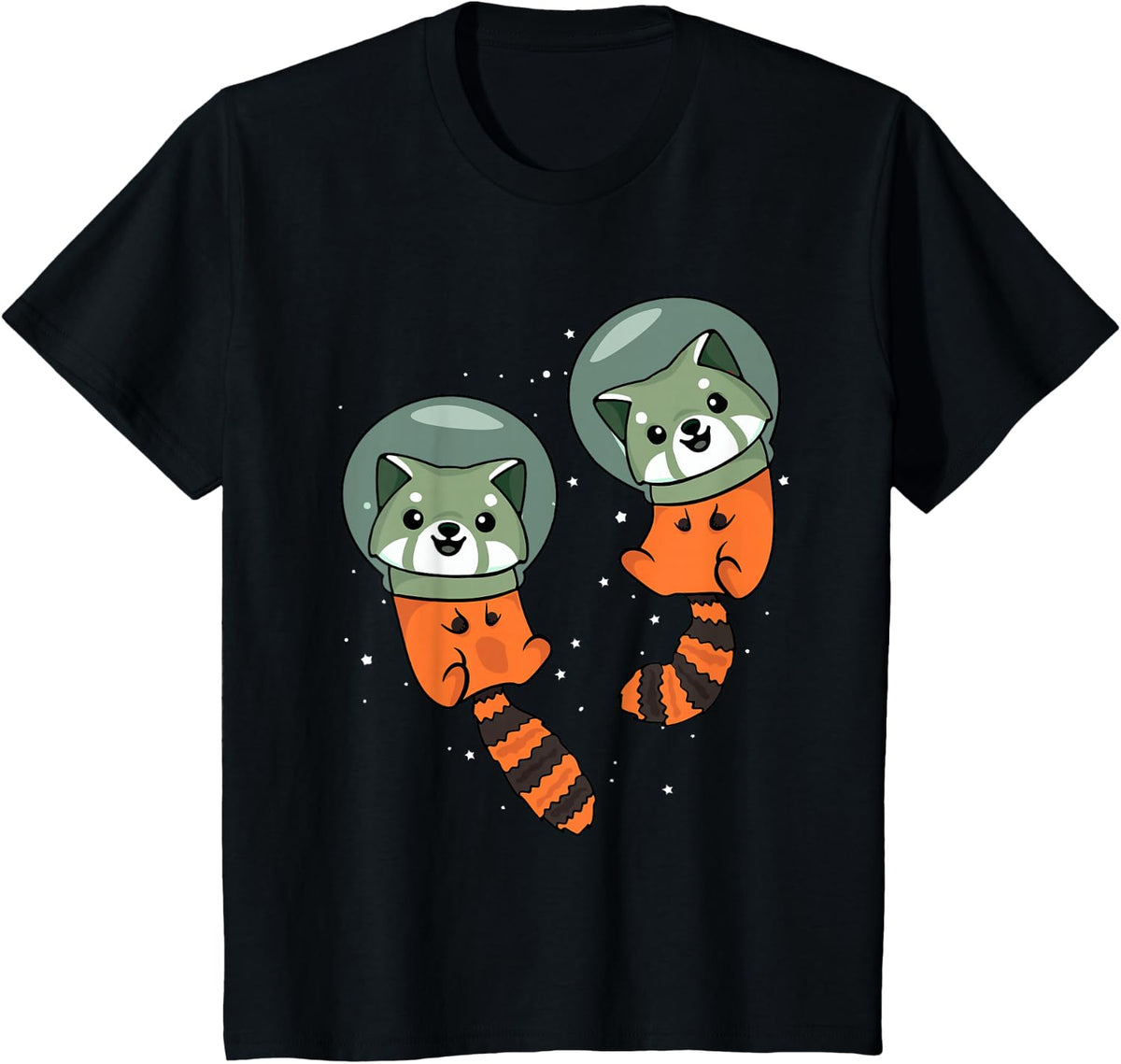 Red Panda Lover Astronaut Kids Spaceship Red Panda T-Shirt - Black