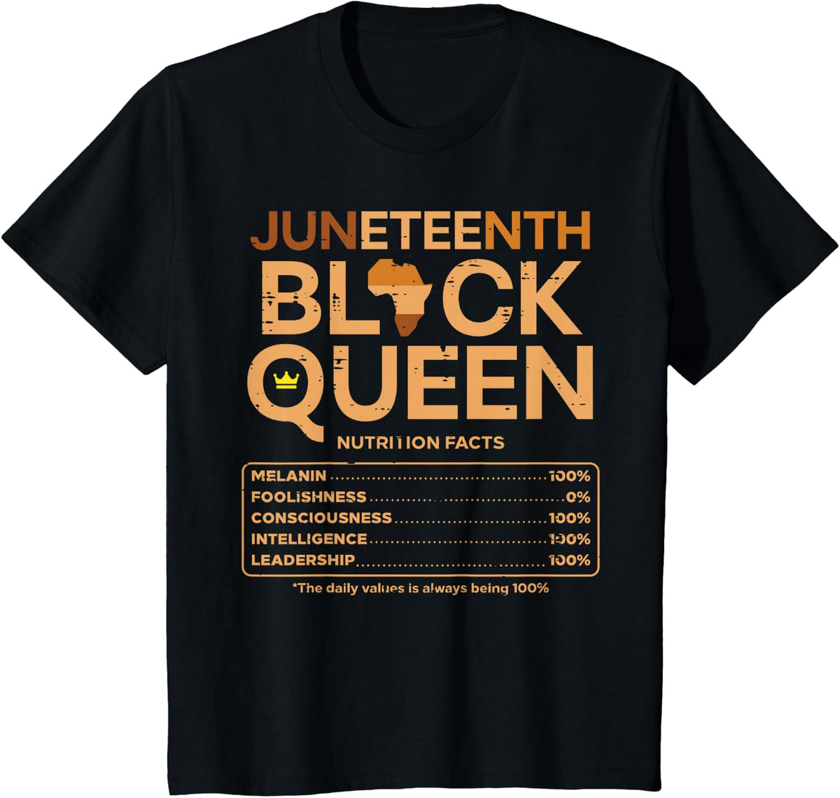 Juneteenth Black Queen Melanin Nutrition Matching Mom Mama T-Shirt - Black