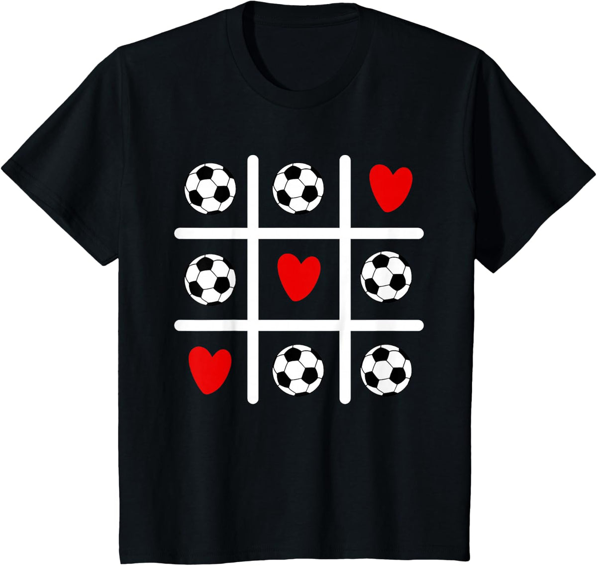 Valentine Soccer Love Heart Player Mom Dad Fan Sports Lovers T-Shirt - Black