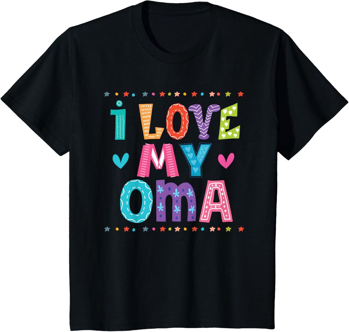 I Love My Oma Grandchild T-Shirt - Black