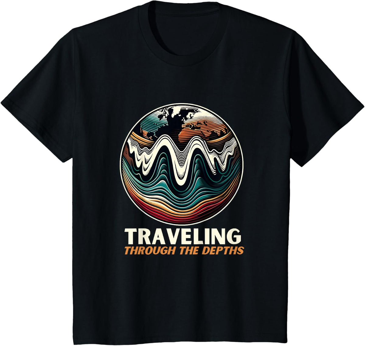 Traveling Through The Depths Geology Fan T-Shirt - Black