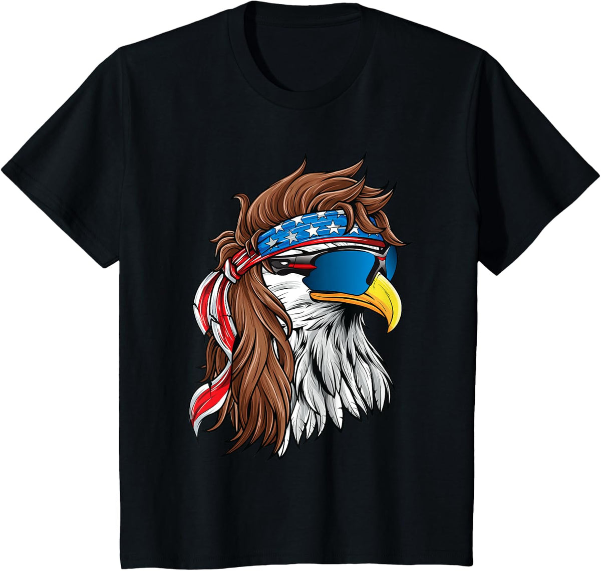 Patriotic Eagle Shirt 4th of July USA American Flag T-Shirt - Black