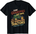 Farmer Some Grandpas Take Naps Cool Grandpas Drive Tractor T-Shirt - Black