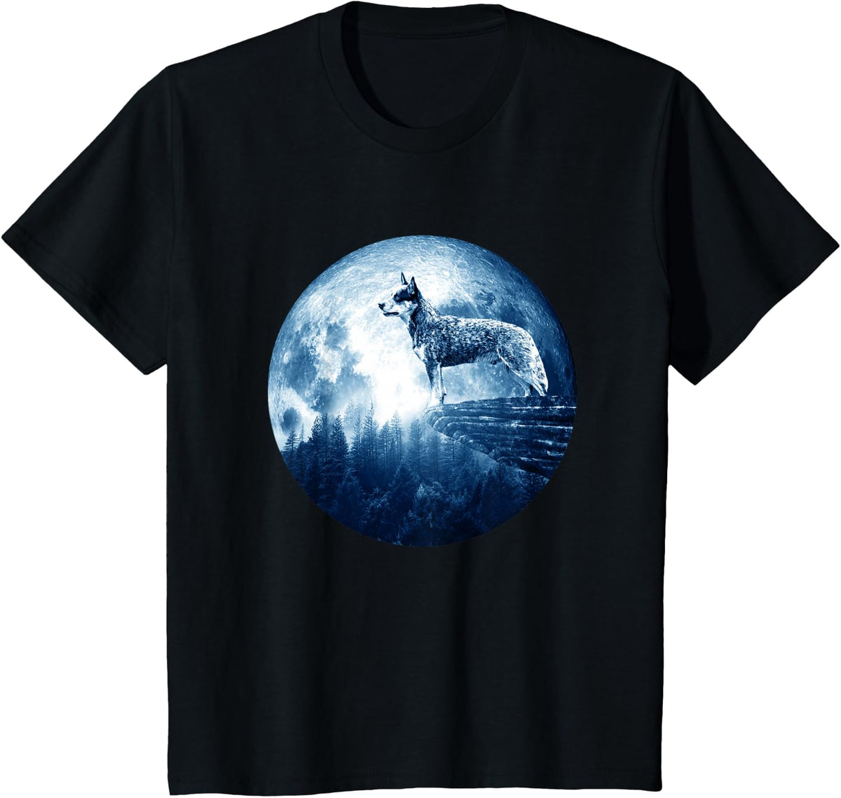 Australian Cattle Dog Moon Dog Mom Dad Women Men Dog Lovers T-Shirt - Black