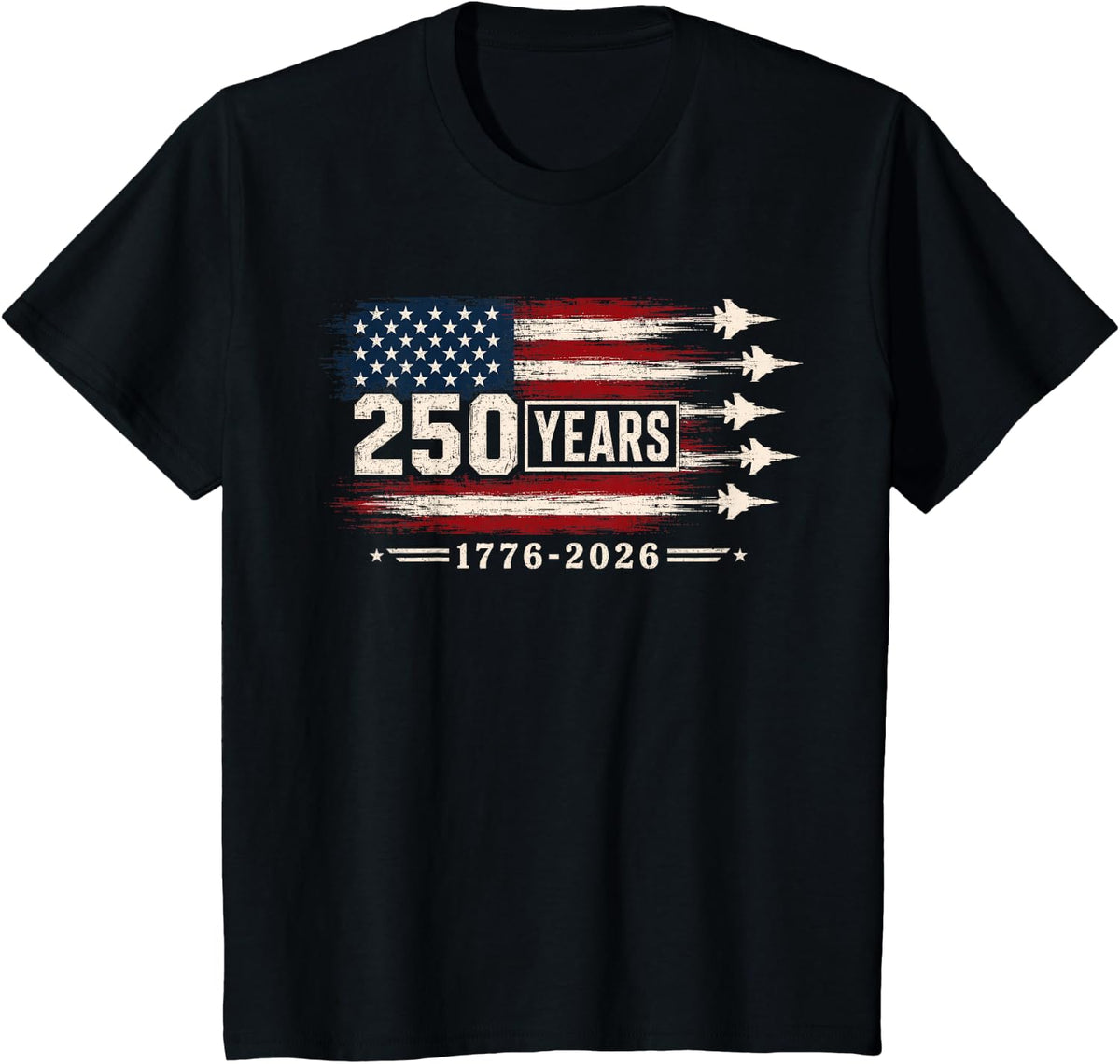 250 Anniversary USA Patriotic 250 Years American 4th of July T-Shirt - Black