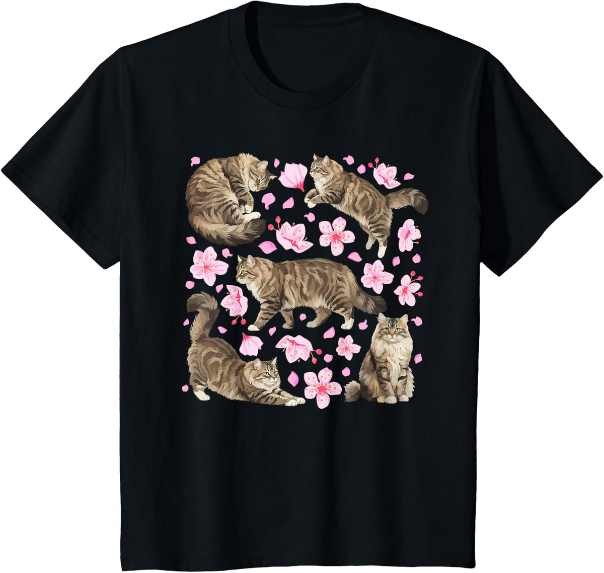 Siberian Cat Owner Flowers Siberian Cat Lover T-Shirt - Black