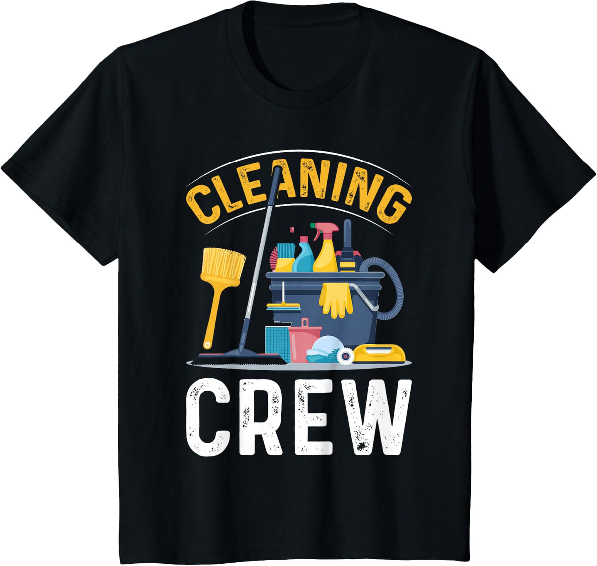 Cleaning Crew Funny Custodian Teamwork Gifts for Women T-Shirt - Black