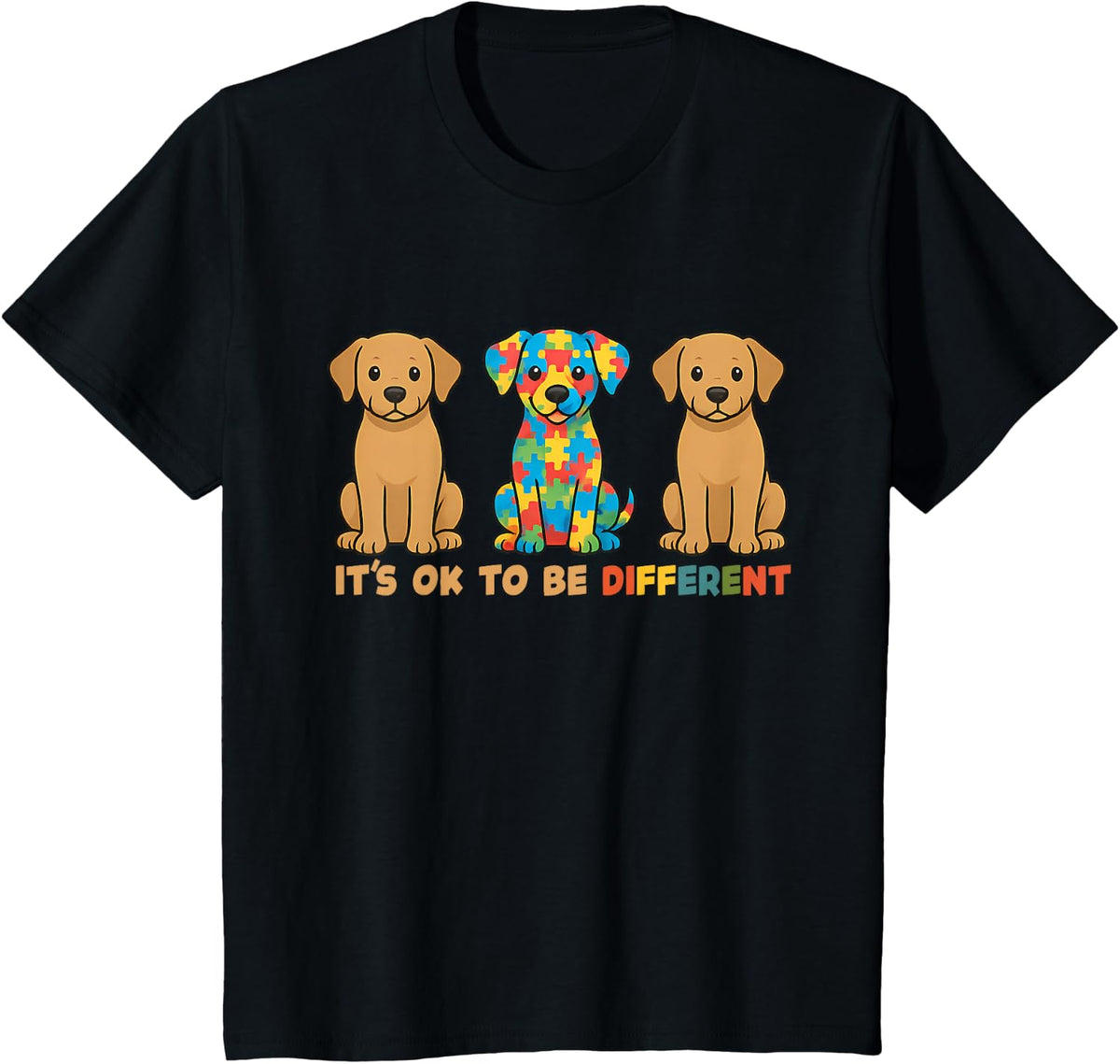 Autism Awareness Stuff - Autistic Dog Cool Autism T-Shirt - Black