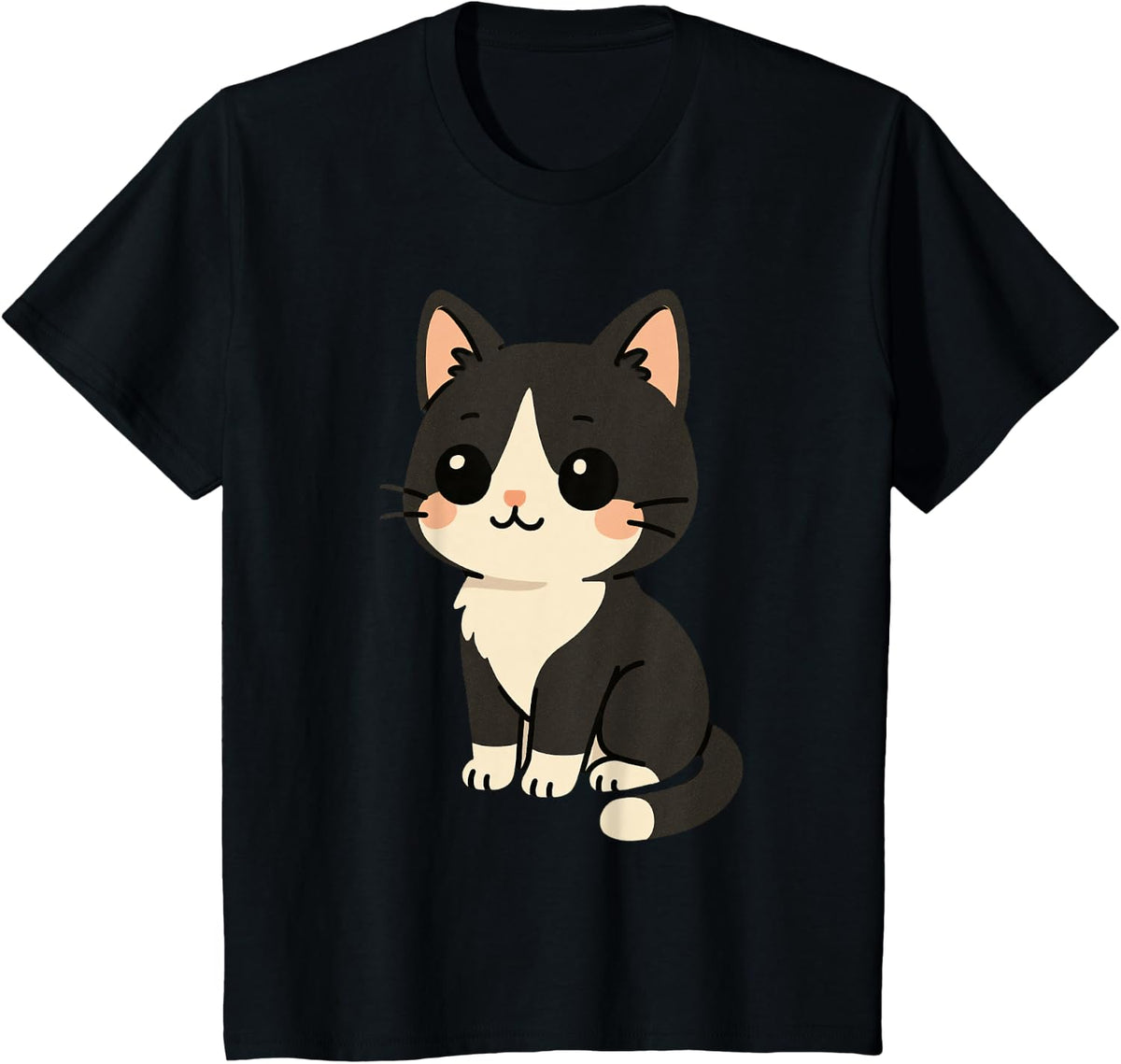 Kawaii Tuxedo Cat Cute Cats Lover T-Shirt - Black