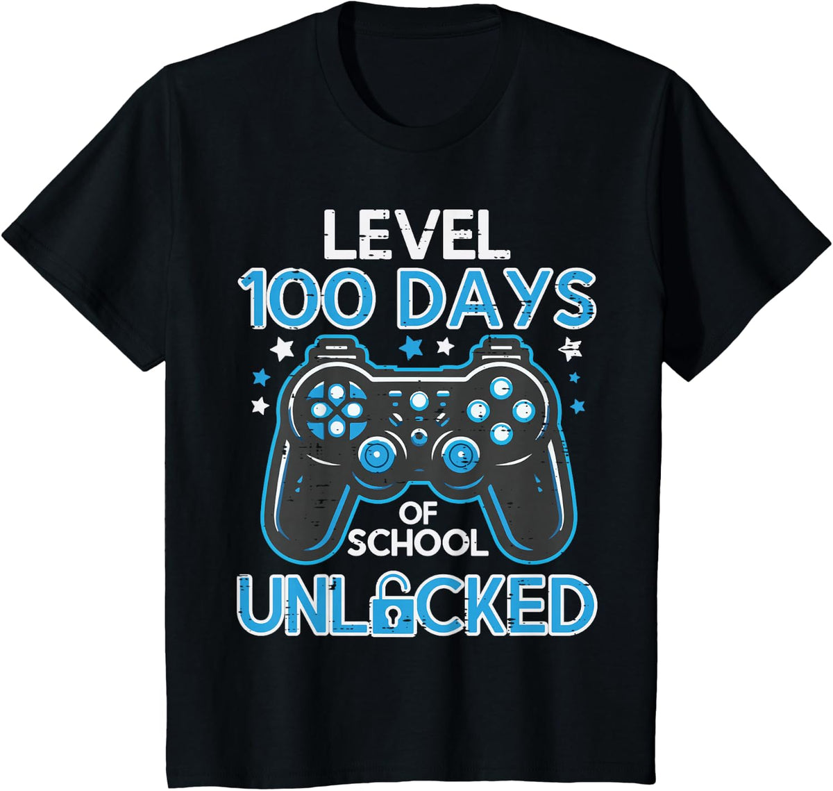 100 Days School Gaming Controller 100th Day Toddler Boys Kid T-Shirt - Black