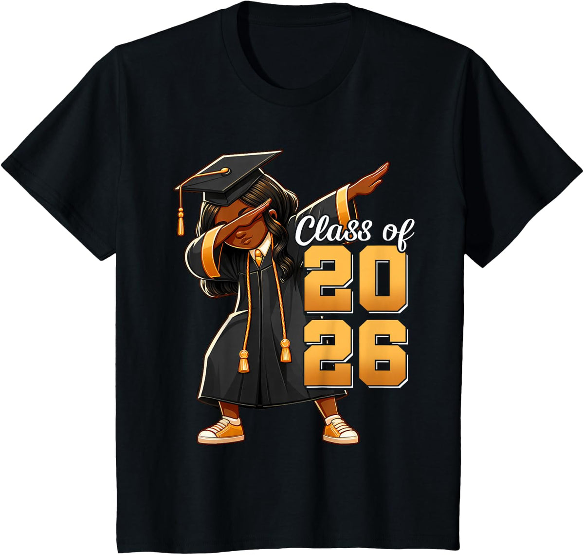 Dabbing Girl Graduation Class Of 2026 African Juneteenth T-Shirt - Black