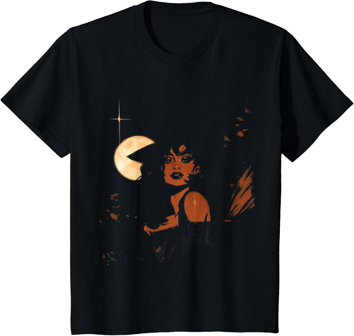 Designer Fashion Women's Witch T-Shirt - Black