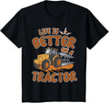 Kids Tractor Lover Boys Farmer T-Shirt - Black