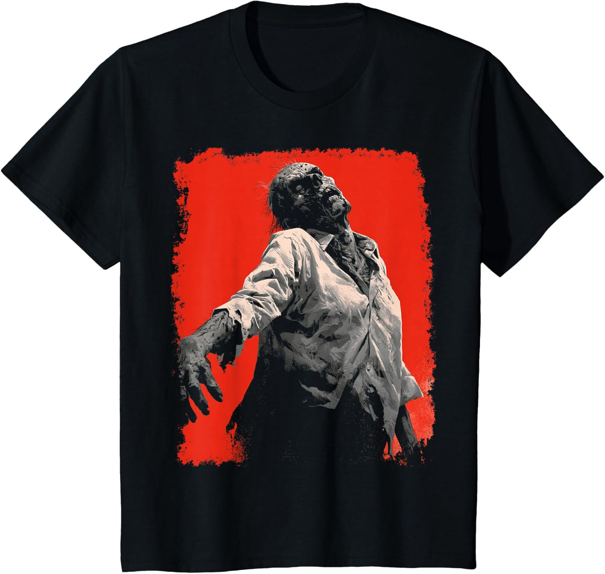 Zombie Retro Halloween Designer T-Shirt - Black
