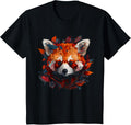 Red Panda Artwork - Autumn Leaves Animal Red Panda T-Shirt - Black