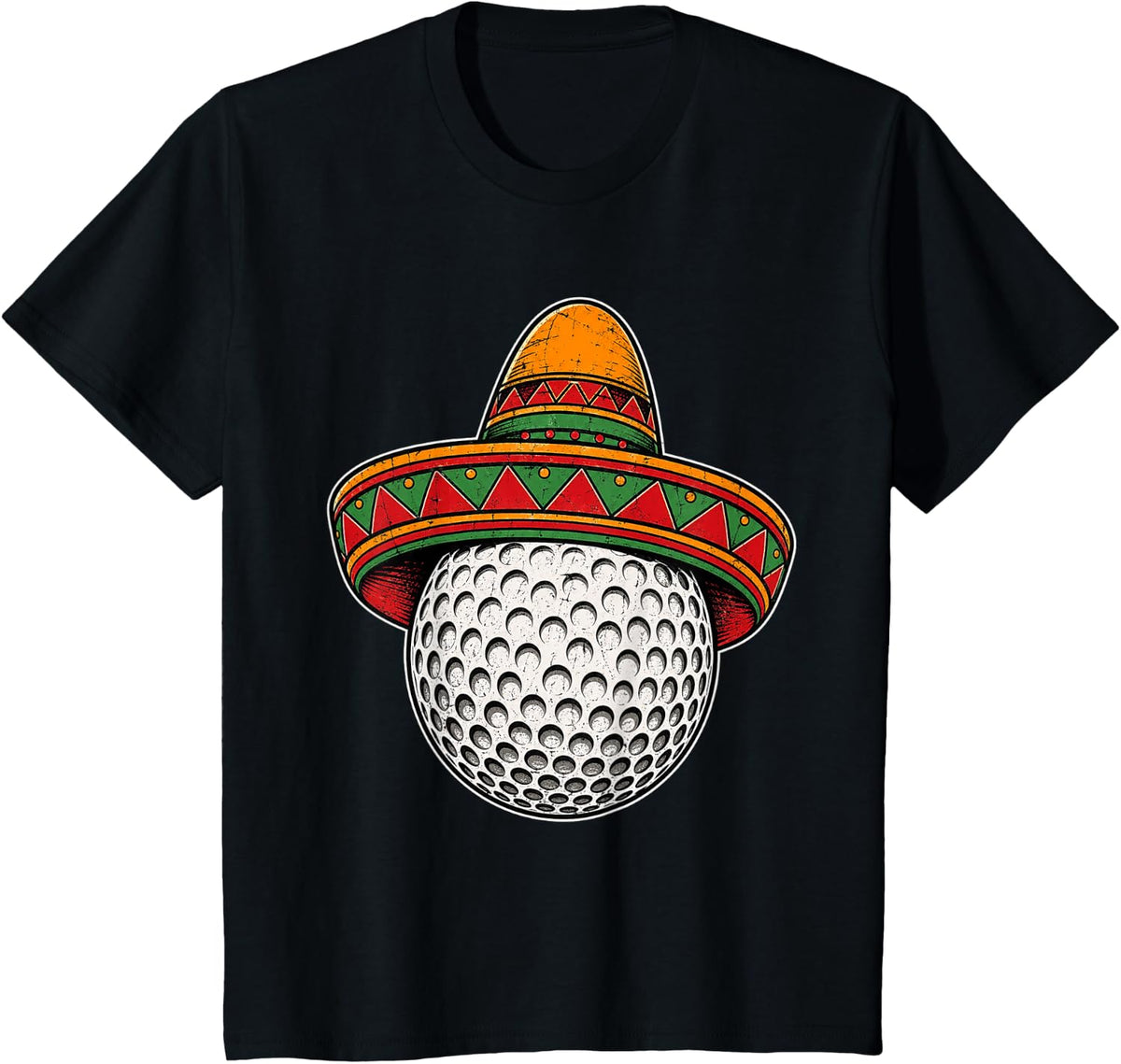 Golf Ball Sombrero Cinco De Mayo Mexican Golfer Men T-Shirt - Black