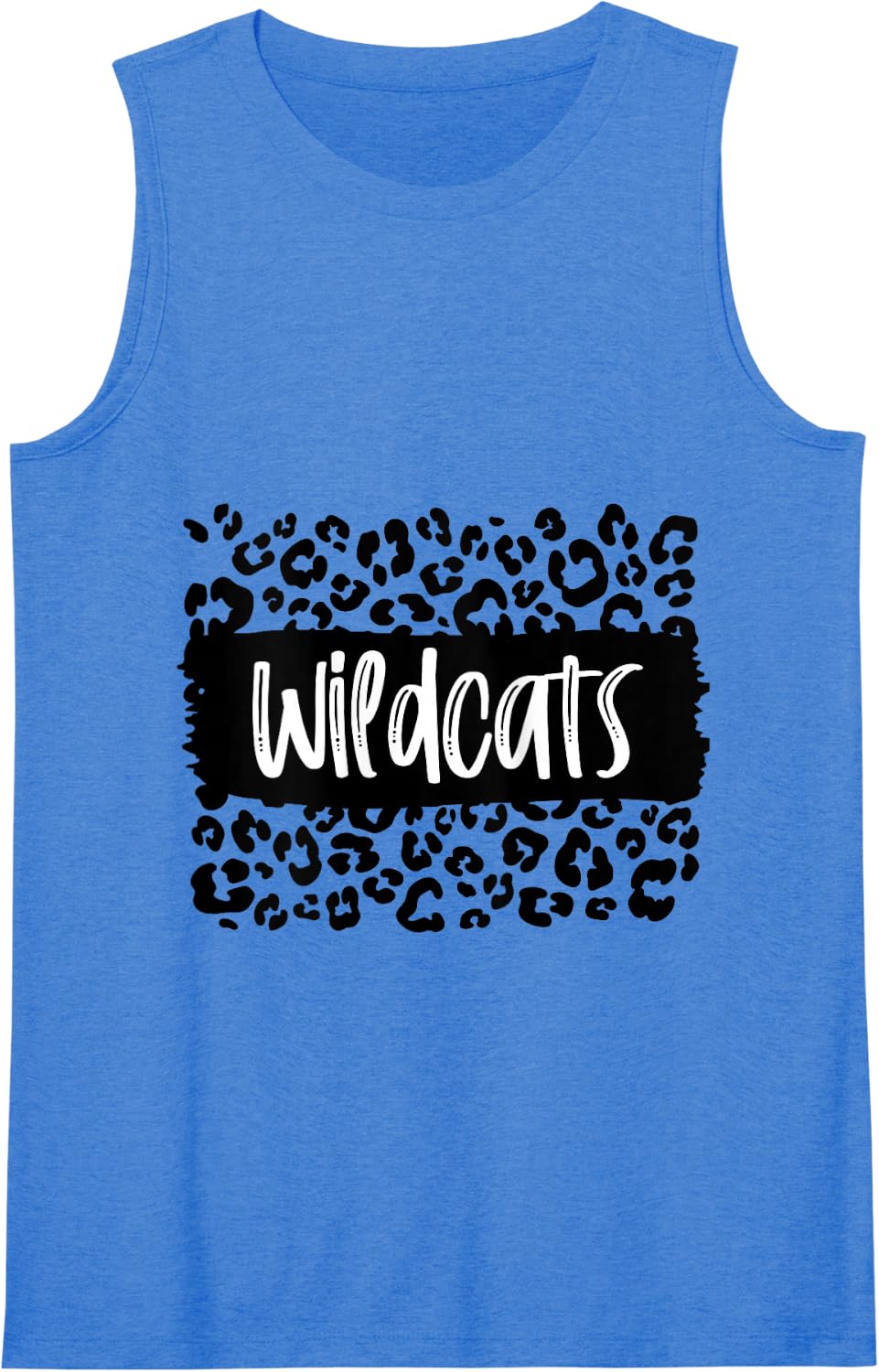Womens Wildcats Team Mascot School Spirit Game Night Leopard Print Tank Top - Royal Blue