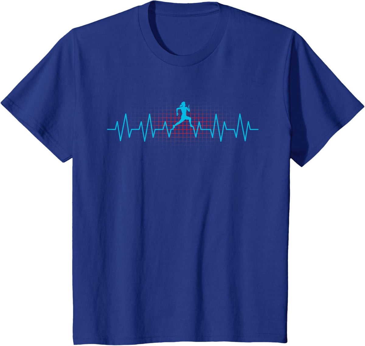 Running Heartbeat Funny Pulse Line Runners Gift Women Girls T-Shirt - Royal Blue