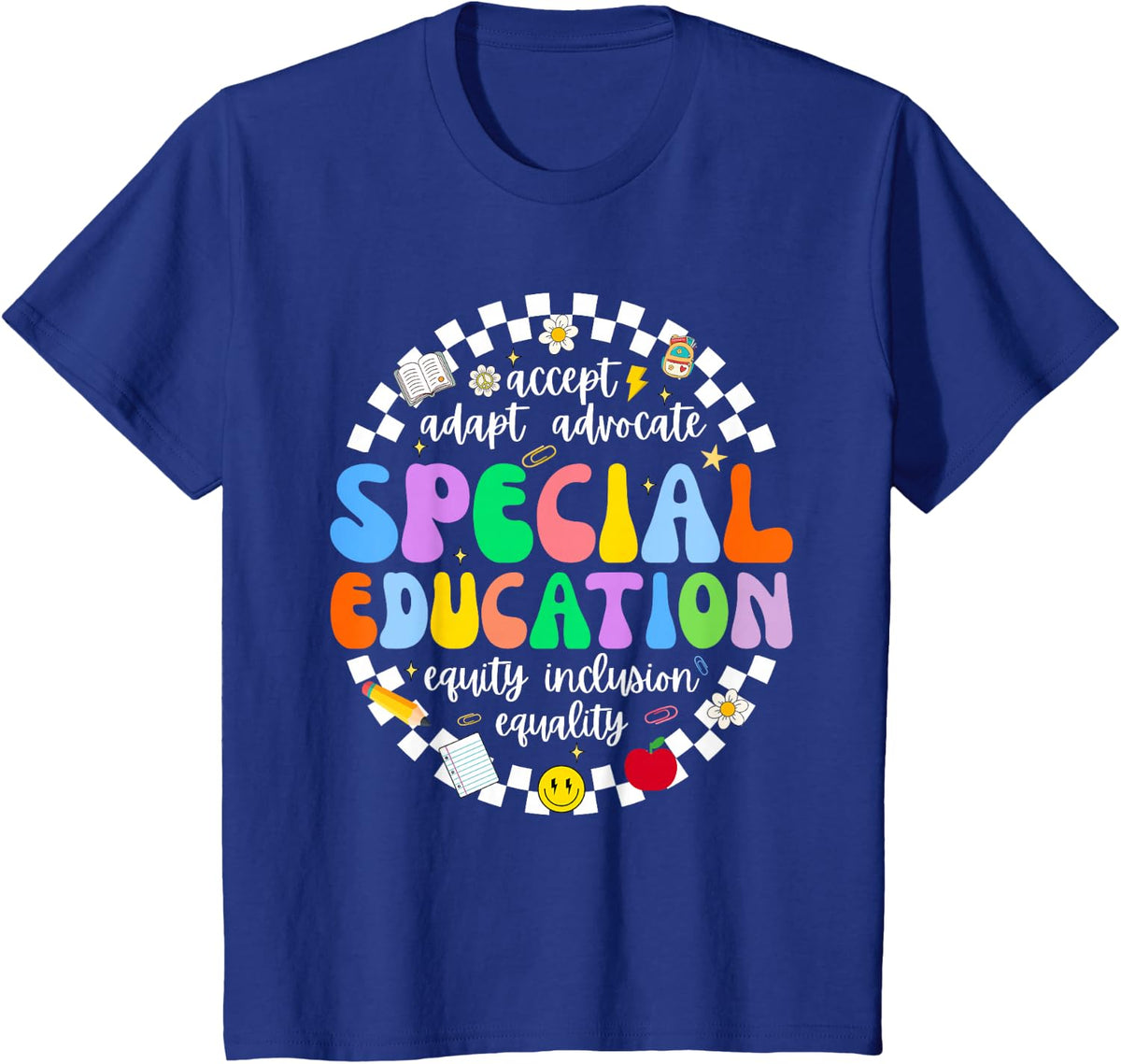Special Education Teacher SPED Squad Team Kids Men Groovy T-Shirt - Royal Blue
