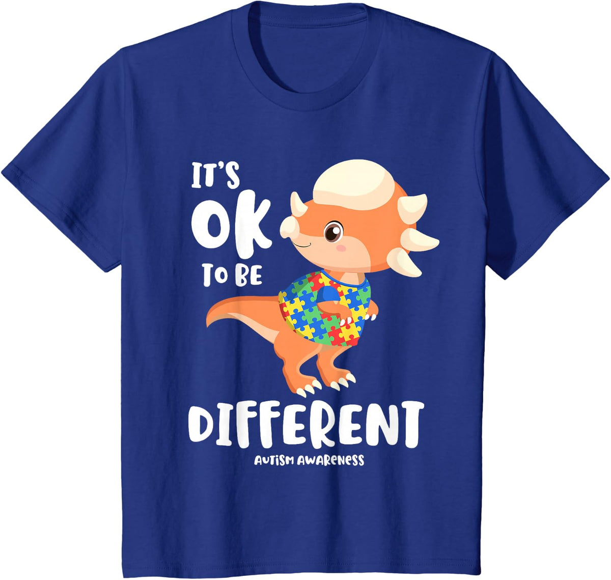 Its Ok To Be Different Autism Awareness Acceptance Women Kid T-Shirt - Royal Blue