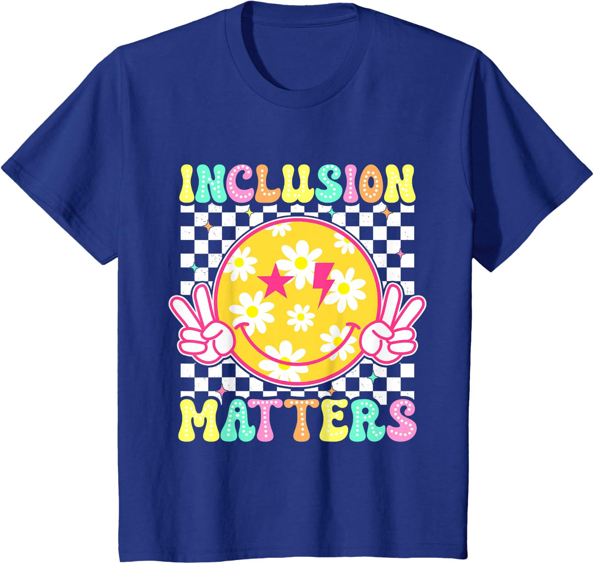 Inclusion Matters Shirt Smile Face Special Education Teacher T-Shirt - Royal Blue