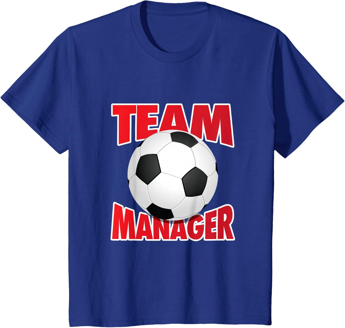 Soccer Team Manager, Soccer Ball Graphic T-Shirt - Royal Blue