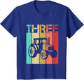 3 Year Old Tractor Birthday Third 3rd Birthday Boy Girl T-Shirt - Royal Blue