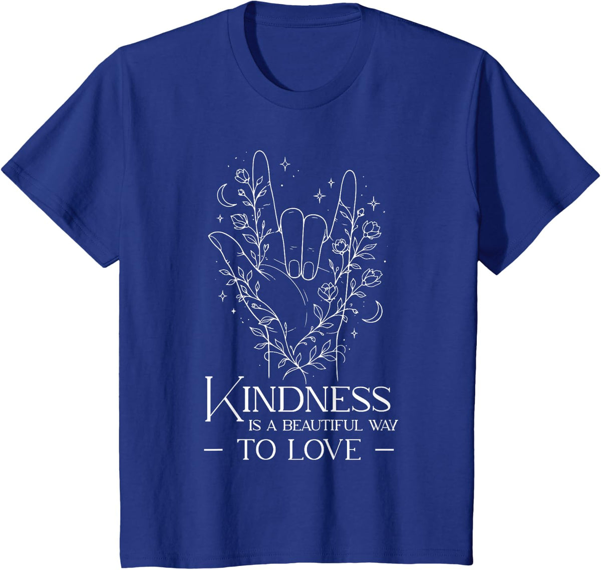 ASL I Love You Symbol Kindness Love Quote Sign Language T-Shirt - Royal Blue