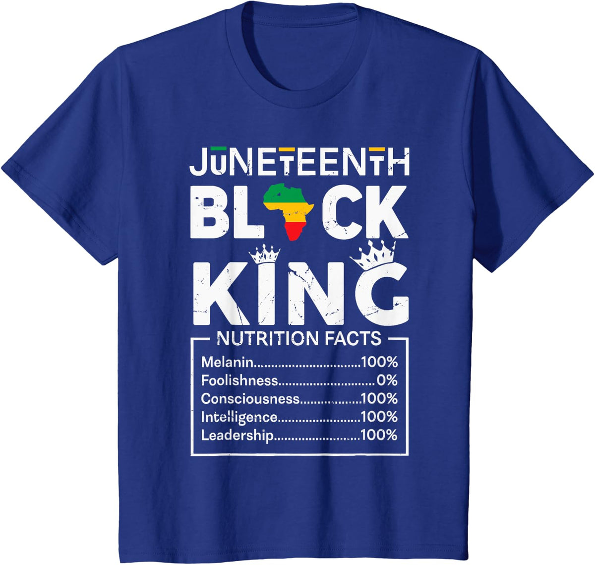 Black King Juneteenth 1865 Independence Day Black Pride Men T-Shirt - Royal Blue
