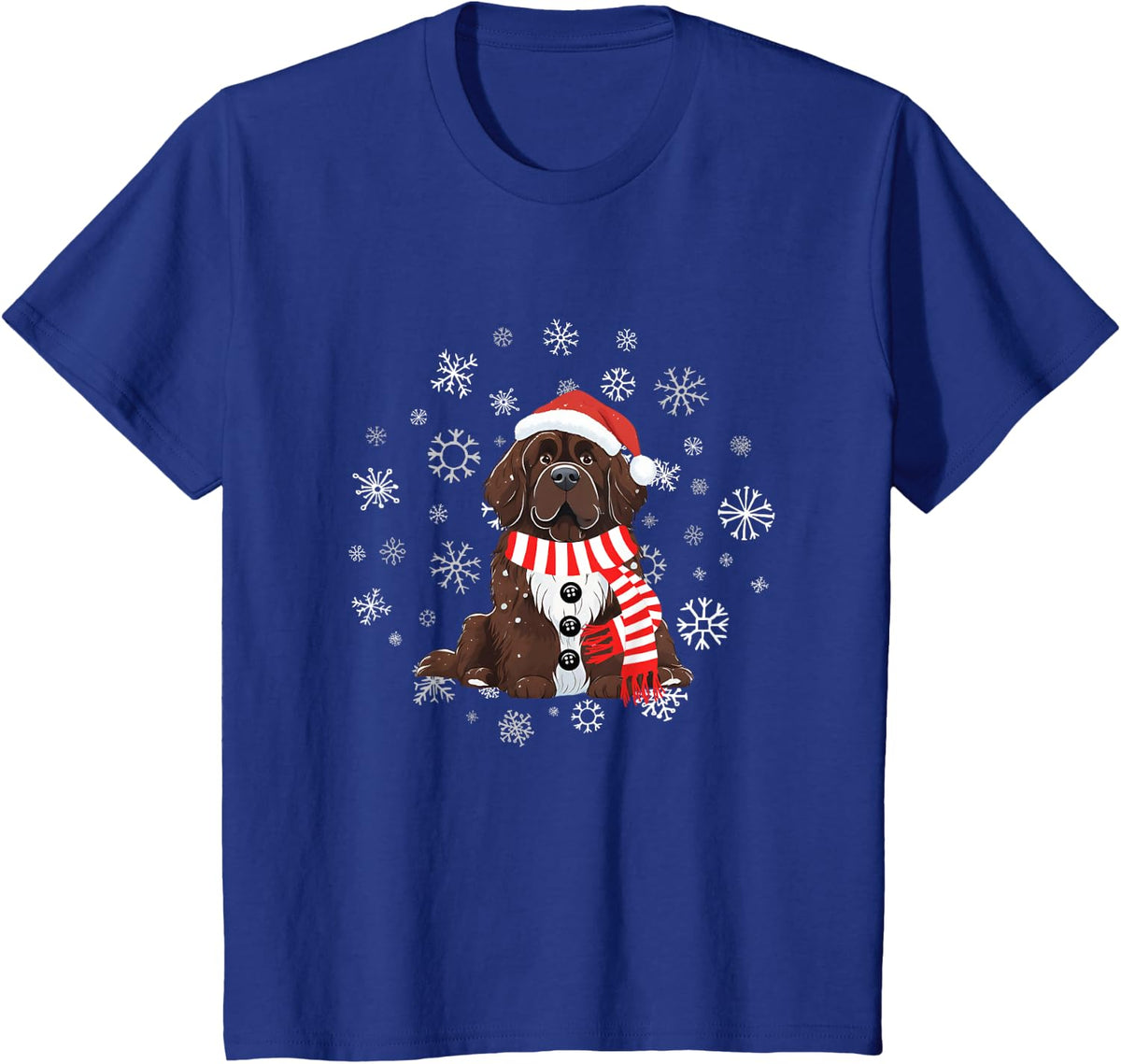 Snow Newf Brown Newfoundland Dog Lovers Men Women Kids T-Shirt - Royal Blue