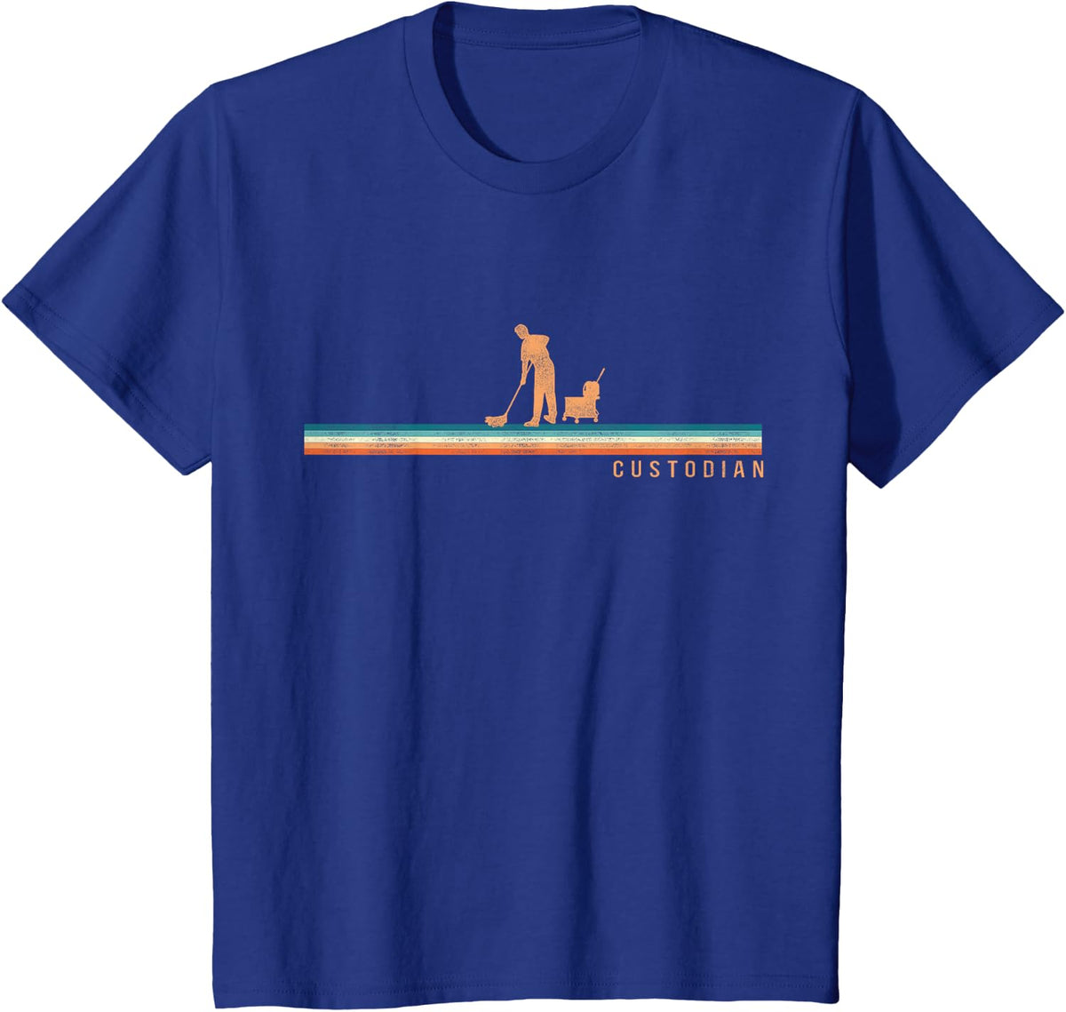 School Custodian Janitor Retro Vintage Custodian T-Shirt - Royal Blue