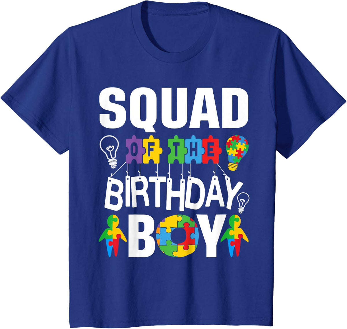 Birthday Squad Shirts for Boys Autism Awareness Tee T-Shirt Birthday Boy Tees - Royal Blue