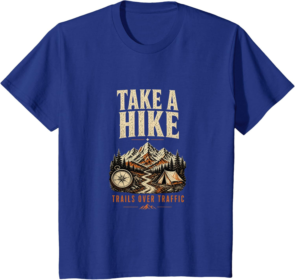 Hiking Outdoor Adventure T-Shirt - Royal Blue