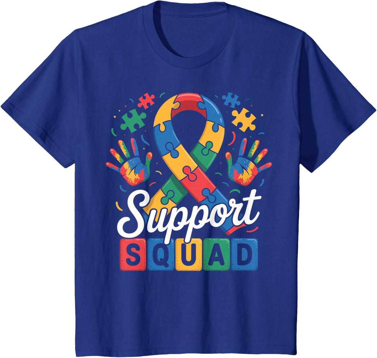 Autism Awareness Autism Support Squad Family T-Shirt - Royal Blue
