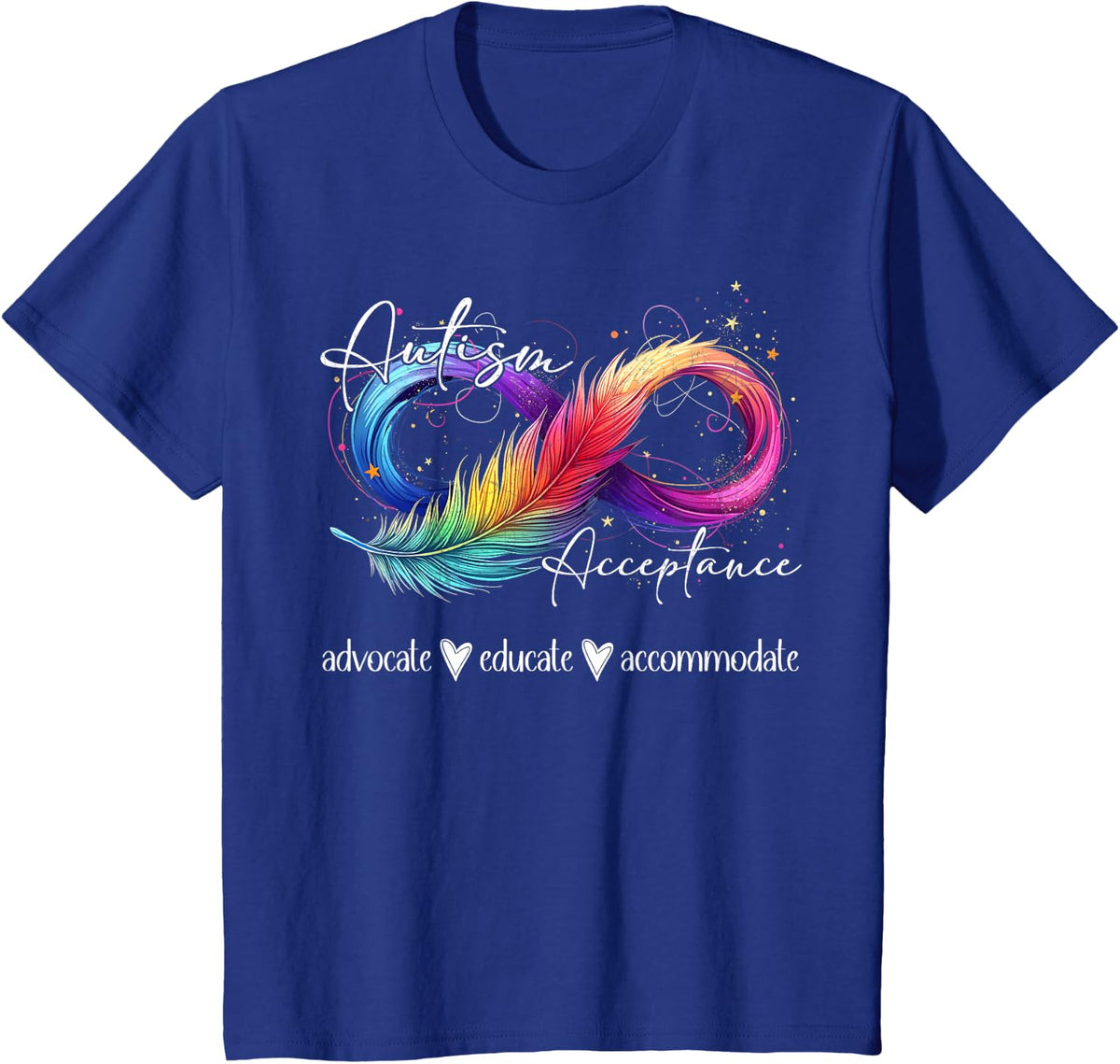 Autism Awareness Acceptance Infinity Spectrum Womens Kids T-Shirt - Royal Blue
