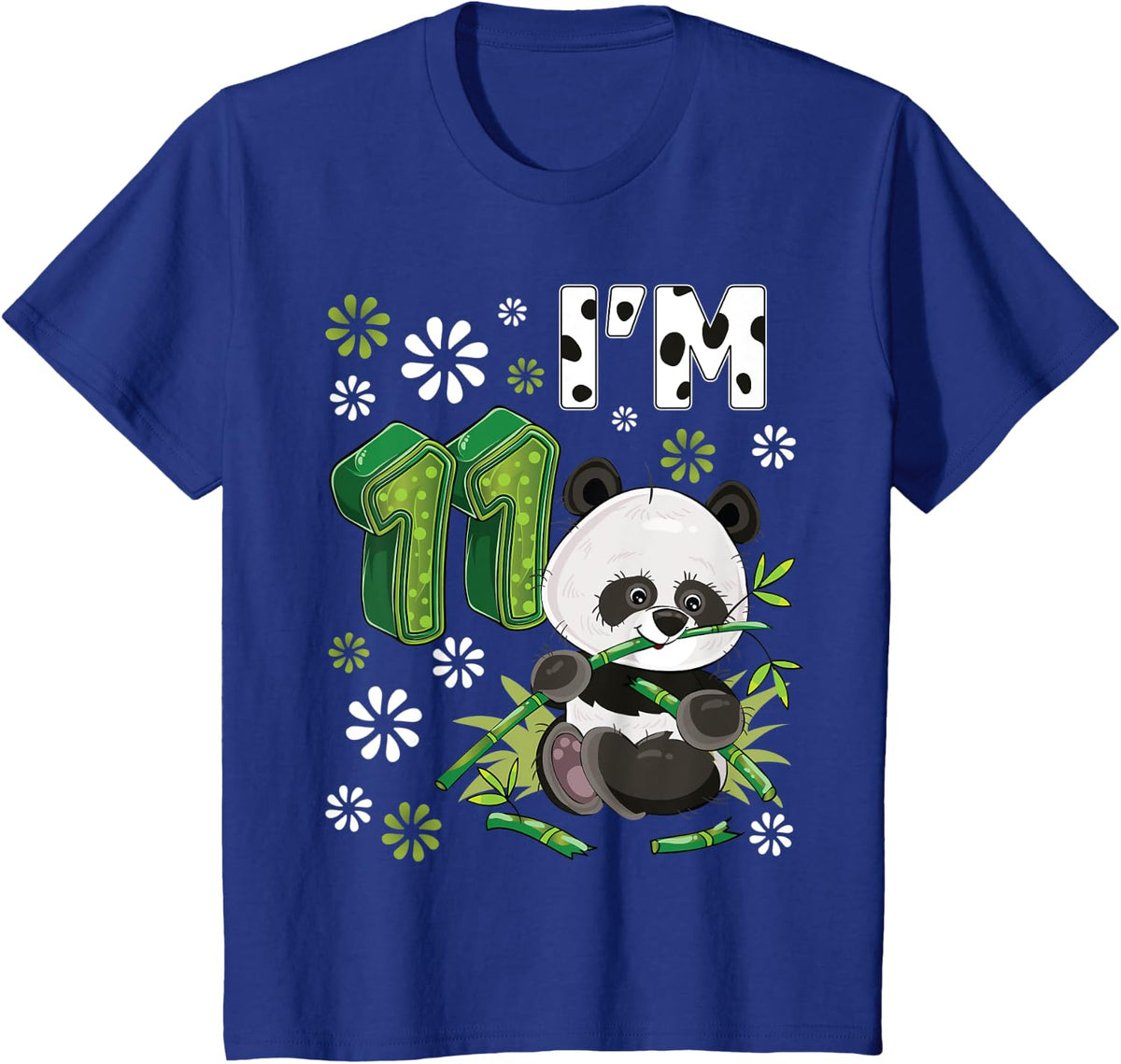 11 Year Old Panda 11th Birthday Party Animal Panda Lover T-Shirt - Royal Blue