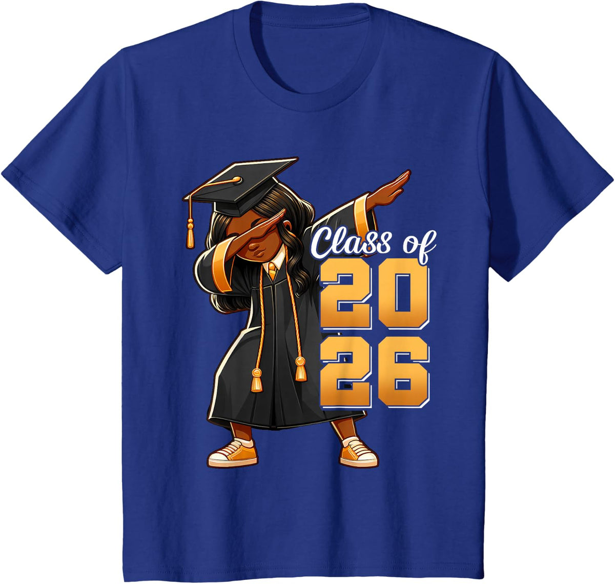 Dabbing Girl Graduation Class Of 2026 African Juneteenth T-Shirt - Royal Blue
